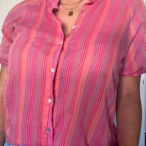 Rails rainbow stripe button up